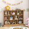 Natural Wood Storage Bookcase 10 Cube Shelves 55 Inch MDF Organizer